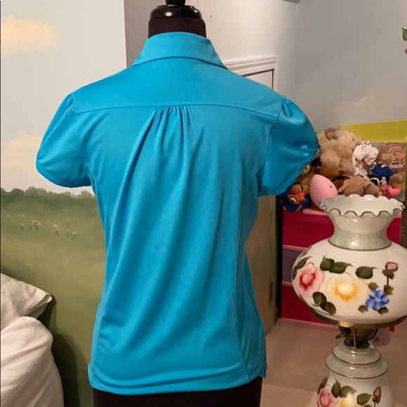 Callaway golf top- turquoise with white buttons - Picture 7 of 10